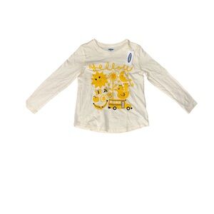 Old Navy White and Yellow Long Sleeve Tees Casual Comfort
